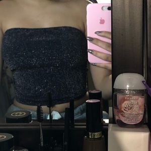 sparkly forever 21 cropped tube top